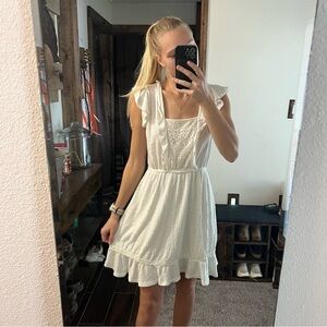 Maurices White Lace Front Skater Dress